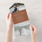 Moderne Terracotta 2 Foto UAWG Wedding All In One Einladung (Abreißen)