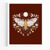 Moderne Terracotta Abstrakt Moth Illustration Poster
