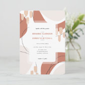 Moderne Terracotta Abstrakt Rounded Corner Wedge Einladung (Stehend Vorderseite)