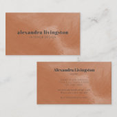 Moderne Terracotta Abstrakt Wasserfarbe Beruflich Visitenkarte (Vorne/Hinten)