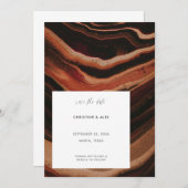 Moderne Terracotta Agate Marble Texture Wedding Save The Date (Vorne/Hinten)