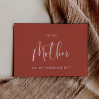 Moderne Terracotta An meine Mutter an meinem Hochz