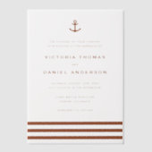 Moderne Terracotta Anchor Schöne Hochzeit Pergament Einladungen (Vorderseite)