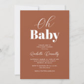 Moderne Terracotta Babydusche Einladung (Vorderseite)