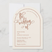 Moderne Terracotta Beige handgeschriebene SkriptWe Einladung (Vorderseite)