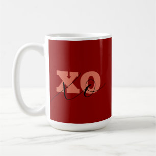 Moderne Terracotta Black XOXO Valentine Geschenket Kaffeetasse
