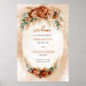 Moderne Terracotta-Blume boho Begrüßung Probe Poster (Vorne)