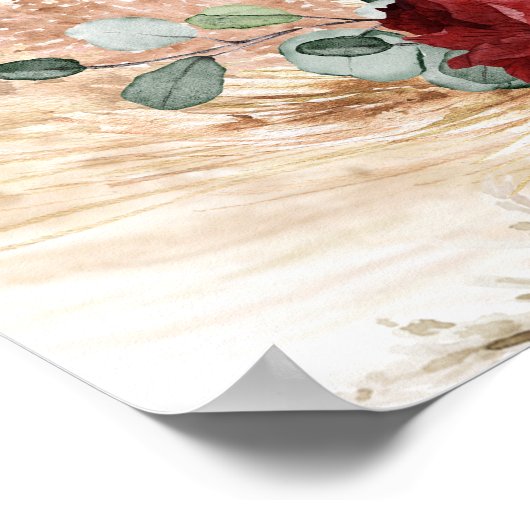 Moderne Terracotta-Blume boho Begrüßung Probe Poster (Ecke)