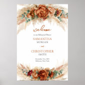 Moderne Terracotta-Blume boho Begrüßung Probe Poster (Vorne)