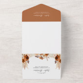 Moderne Terracotta Boho Pampas Grass Wedding All In One Einladung (Außenbereich)