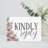 Moderne Terracotta Botanische UAWG Hochzeit RSVP Karte (Stehend Vorderseite)