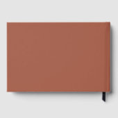 Moderne terracotta braune Hochzeitennamen Datumsfo Gästebuch (Rückseite)