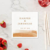 Moderne Terracotta Burnt Rost Gold Unterwegs Serviette (Beispiel)