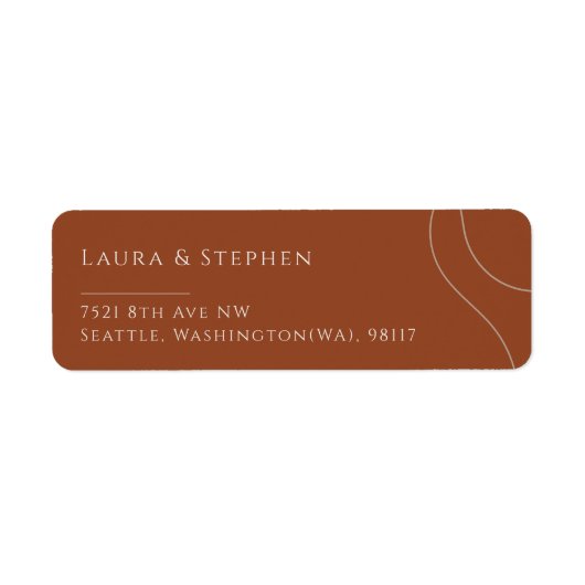 Moderne Terracotta Couple Wedding Rücksendeadresse (Vorne)