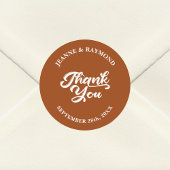Moderne Terracotta Custom Wedding Vielen Dank für  Runder Aufkleber