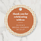 Moderne Terracotta Dots Brautparty kundenspezifisc Geschenkanhänger (Rückseite)