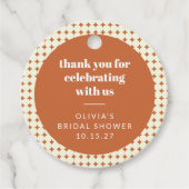 Moderne Terracotta Dots Brautparty kundenspezifisc Geschenkanhänger (Vorderseite)