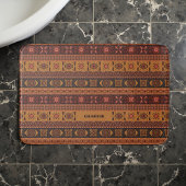Moderne Terracotta Ethnisches Tribal Ziermuster Badematte