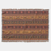 Moderne Terracotta Ethnisches Tribal Ziermuster Decke (Vorderseite)