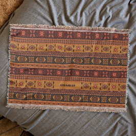 Moderne Terracotta Ethnisches Tribal Ziermuster Decke