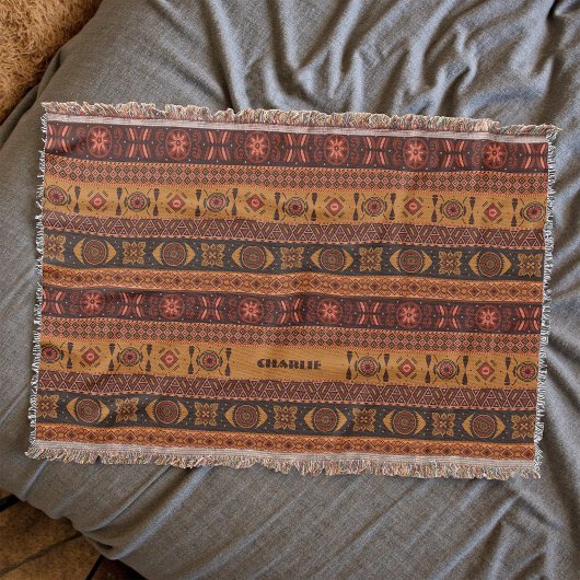 Moderne Terracotta Ethnisches Tribal Ziermuster Decke