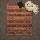 Moderne Terracotta Ethnisches Tribal Ziermuster Fleecedecke