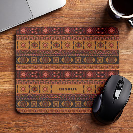 Moderne Terracotta Ethnisches Tribal Ziermuster Mousepad