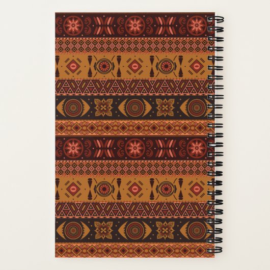 Moderne Terracotta Ethnisches Tribal Ziermuster Notizblock (Rückseite)