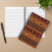 Moderne Terracotta Ethnisches Tribal Ziermuster Notizblock