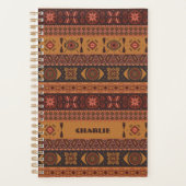 Moderne Terracotta Ethnisches Tribal Ziermuster Planer (Vorderseite)