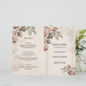 Moderne Terracotta floral Salbei Blätter Hochzeit (Stehend Vorderseite)