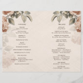 Moderne Terracotta floral Salbei Blätter Hochzeit (Rückseite)