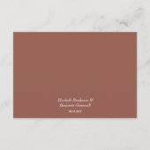 Moderne Terracotta Floral Wedding Details Umschlie Begleitkarte (Rückseite)