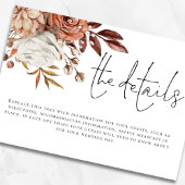 Moderne Terracotta Florals QR Code Details Hochzei Begleitkarte