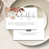 Moderne Terracotta Florals QR Code Details Hochzei Begleitkarte