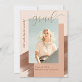Moderne Terracotta Foto Graduation Party Einladung (Vorderseite)