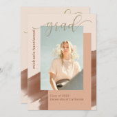 Moderne Terracotta Foto Graduation Party Einladung (Vorne/Hinten)