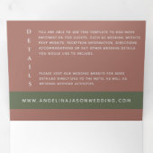 Moderne Terracotta-Foto Hochzeit Dreifach Gefaltete Einladung (Innen Erste Seite)