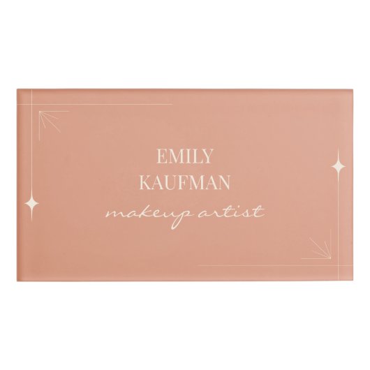 Moderne Terracotta Gradient Makeup Artist Business Namenschild (Vorderseite)