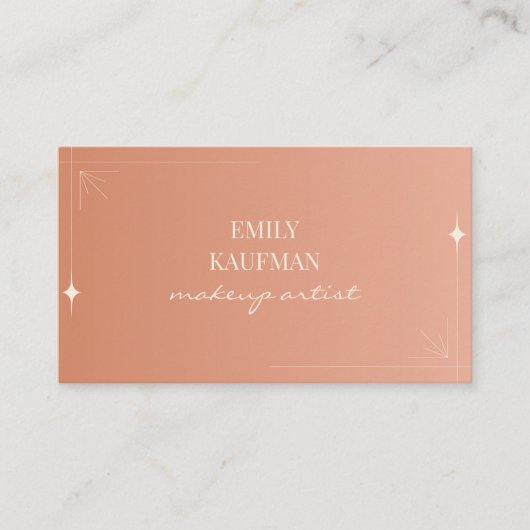 Moderne Terracotta Gradient Makeup Artist Visitenkarte (Vorderseite)
