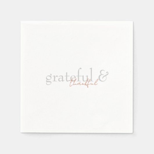 Moderne Terracotta & Green Dankbarkeit II Serviette (Vorderseite)