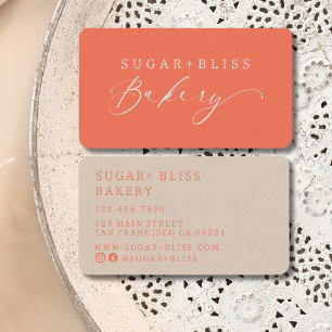 Moderne Terracotta Handgeschriebene Skriptbacken K Visitenkarte