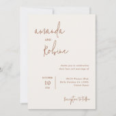 Moderne Terracotta Hochzeit Einladung (Vorderseite)