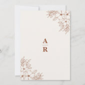 Moderne Terracotta Hochzeit Einladung (Rückseite)