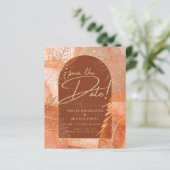 Moderne Terracotta-Hochzeit im Herbst Save the Dat (Stehend Vorderseite)