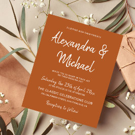 Moderne Terracotta Hochzeitseinladung