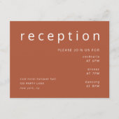 Moderne Terracotta Hochzeitsempfehlung Begleitkarte (Vorderseite)