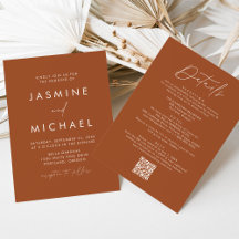 Moderne Terracotta in einem QR-Code Hochzeit