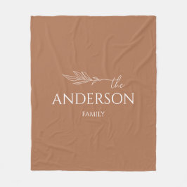 Moderne Terracotta - individueller Familienname Fleecedecke