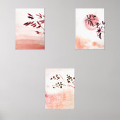 Moderne Terracotta Japandi Landschaft mit Zweigen Bilderwand Sets (Vorderseite)